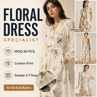 Robe en Viscose Florale OEM, Spécialiste de la Confection, Norme AQL 1.25 QC, Impressions Numériques DTG Personnalisées, Robe Femme, Tailles EU/US, Collection Boutique