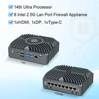 Mini PC Fanless Partaker Intel 14e Génération Ultra 5 125U Serveur Pare-feu Pfsense Opnsense pour Applications Réseau de Passerelle