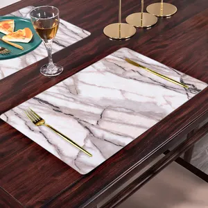 IUIU 45*30cm Eco Friendly Modern Natural PVC Dark Marble Table Placemats