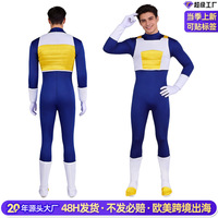 Combinaison de cosplay pour homme adulte Super Saiyan Vegeta, combinaison intégrale pour performance scénique d'anime avec étiquette et tags