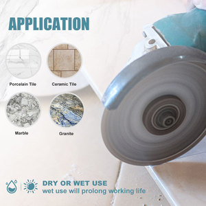 Disque de coupe diamanté super fin turbo de 4, 4,3 et 5 pouces pour carreaux de céramique, à usage à sec - Product Image 4
