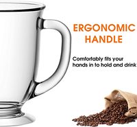 Ensemble de 4 tasses à café en verre rotatives Mfacoy, 15 oz, transparentes, pour boissons chaudes, thé, cappuccino, expresso et jus