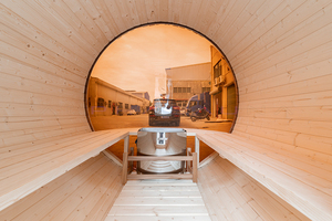 Sauna <span class=keywords><strong>en</strong></span> baril de cèdre extérieur propre avec chauffage Sauna extérieur 6 personnes personnalisation du <span class=keywords><strong>bois</strong></span> haut-parleurs étanches pour salle de Sauna - Product Image 4
