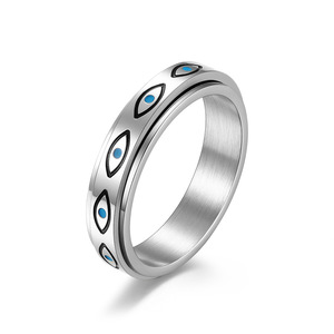 Horus Eye <b>Titanium</b> Steel Rotating <b>Ring</b> Rose Gold Unisex Jewelry Gift - Product Image 5