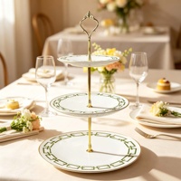 Service de table en céramique de style européen avec bordure dorée, ensemble de tasses et soucoupes nordiques/minimalistes pour la maison, l'hôtel, la décoration de table de mariage