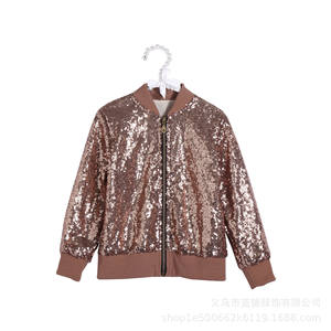 Filles manteaux Filles Sequin Veste Enfants Bomber À Manches Longues Zip Up Sparkle Vêtements Danse Outfit <span class=keywords><strong>Rockstar</strong></span> Costume avec Poches - Product Image 4