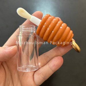 ISMAN Tubos de brillo labial de 6ml <span class=keywords><strong>con</strong></span> diseño de panal, transparentes, vacíos, para bálsamo labial, <span class=keywords><strong>con</strong></span> logotipo personalizado, envase para aceite labial <span class=keywords><strong>con</strong></span> aplicador de brocha grande - Product Image 4