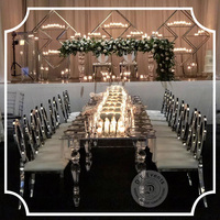 Neues Design Moderne Transparente Event Party Kristall Acryl Ess- und Hochzeitstafel