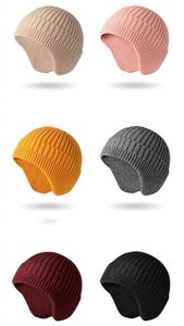 Custom Embroidered Logo 100% Acrylic Knitted Winter Ear Flaps Warm Hat <b>Wool</b> Knit Beanie Cap With Earflap - Product Image 3