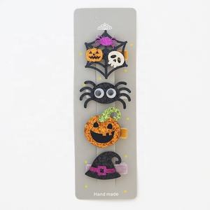 Pinzas para el Cabello de Halloween Personalizadas, Divertidas, con Diseño de Fantasma, Calabaza, Brillo y Murciélago Negro, para Niñas - Product Image 4