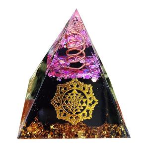 Pirámide de Cristal de Resina Epoxi, Obsidiana Roja Púrpura, Decoración Artística para el Hogar, Adorno de Escritorio, Regalo - Product Image 5