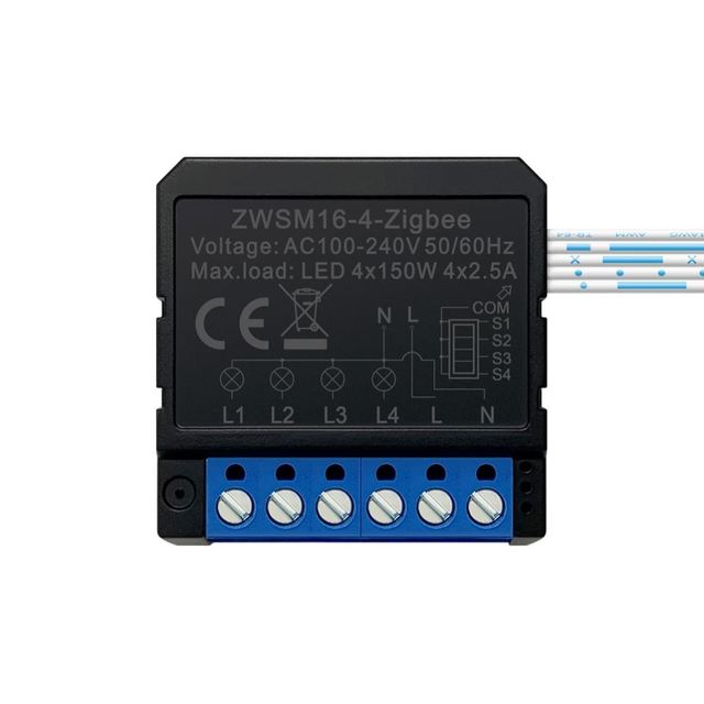 Tuya Tuya Smart Light Switch Relay Module Interruptor 4 Gang Smart Light Switch Hidden Zigbee Smart Switch Module