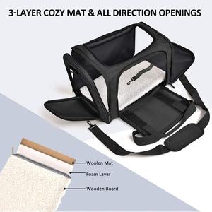 TSA-15 liraya kadar küçük kediler ve köpekler için fermuar kapatma ile taşınabilir Polyester evcil hayvan taşıyıcı onaylı yumuşak taraflı - Product Image 2