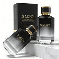 Flacon de parfum en verre carré noir dégradé, flacon de parfum vide rechargeable de luxe, 30 ml, 50 ml, 100 ml
