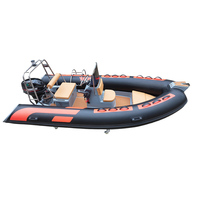 Bateau pneumatique à coque en fibre de verre RIB 430D, design en V profond, pour la navigation côtière