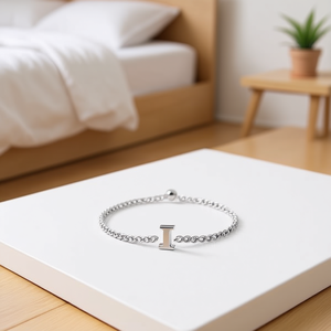 Cavigliera in acciaio inossidabile con lettera I, design minimalista per gioielli da donna alla moda - Product Image 3