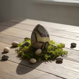 Ornements en pierre naturelle de cristal en forme d'œuf de tortue, collection originale de pierres brutes pour bijoux et décoration intérieure, faits à la main - Product Image 6