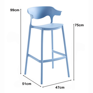 <span class=keywords><strong>Chaise</strong></span> haute de cuisine, tabouret de bar <span class=keywords><strong>noir</strong></span> et blanc, <span class=keywords><strong>chaise</strong></span> en PP pour îlot de cuisine, bar à domicile - Product Image 6
