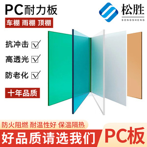 Plaque en polycarbonate Song Sheng 5 mm d'épaisseur, bleu lac transparent, pour pare-soleil, auvents, isolation phonique autoroute - Product Image 2