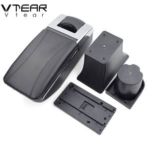 Vtear Pour Ford Ka + <span class=keywords><strong>Plus</strong></span> Accoudoir cuir magasin central de stockage boîte fil rouge voiture-style intérieur ABS accoudoir accessoires 15-19 - Product Image 6