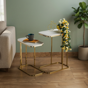 Luxury Design <b>Gold</b> White Color End <b>Table</b> Modern Bedroom Furniture Metal <b>Side</b> <b>Tables</b> for Living Room - Product Image 5