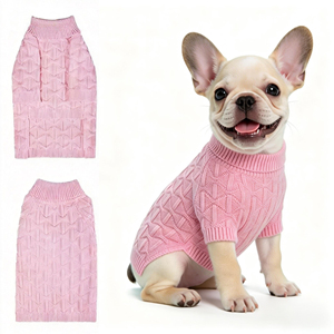 Sweater Anjing Rajut Bergaris Mewah Buatan Tangan Klasik Modern Dapat Dicuci Pakaian Hewan Peliharaan Berkualitas Tinggi Bahan Bernapas Ukuran Besar - Product Image 2