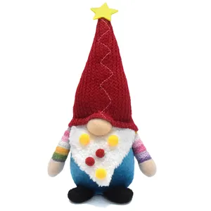 Produk Natal Boheng 2024 hadiah Natal boneka dekorasi Natal Noel Gonk merah rajutan Santa Gnome mewah