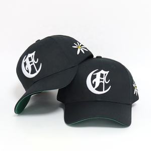 Casquettes de baseball pour hommes en acrylique noir, à 6 panneaux structurés, avec logo brodé 3D personnalisé, tendance, à prix abordable et très demandées - Product Image 2