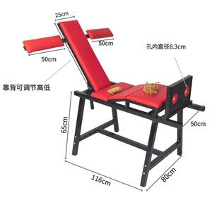 Chaise de positionnement BDSM pour jeux sexuels, avec attaches de cheville, menottes, et dispositifs de retenue corporelle pour stimulation des pieds et bondage des mains, pour la domination et la soumission. - Product Image 6
