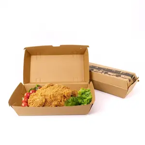 Food Grade Cardboard Fast Food Hot Dog Box Long Hamburger Paper Food Container Sandwich Packaging Box