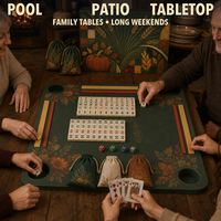 Tapis de jeu flottant en mousse EVA pour table de Thanksgiving, multi-jeux, pour Mahjong américain, Rummy et cartes imperméables