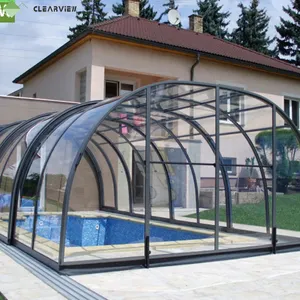 Clearview outdoor prefab sunroom vidro quarto marquise projetos Custom alumínio vidro Sunroom para casas