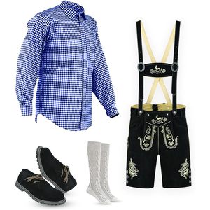 Lederhosen bavaroises personnalisées pour hommes, costume traditionnel d'Oktoberfest, shorts en cuir avec broderie, taille adulte - Product Image 1