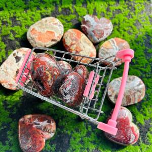 Wholesale Natural Spiritual Healing Money Agate Palm&Red Mexican Agate HeartPolished Crystal for Home Decor and Holiday Gifts - Product Image 4