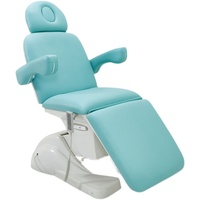 Fauteuil de Beauté Électrique Gris Luxe pour Salon, Table de Massage Esthétique à 3/4 Moteurs, Apprécié des Esthéticiennes