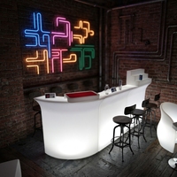 Bar lumineux LED portable à 16 couleurs changeantes avec télécommande, comptoir d'angle étanche en plastique PE pour bar et boîte de nuit