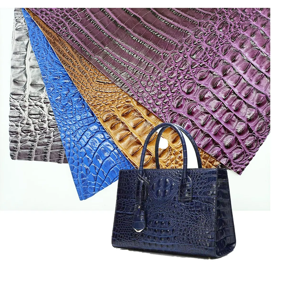 Imitation Crocodile Skin Faux Luxury Artificial Rexine Leather Embossed For shoes bags