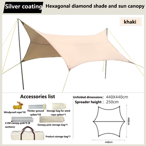 Nueva Carpa de Camping Portátil, Toldo de Playa Simple para Exteriores con Protección Solar y contra la Lluvia, Hecha de Tela Oxford - Product Image 3