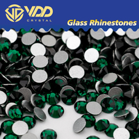 Strass en verre VDD 022 émeraude SS3-SS50, cristaux non thermocollants à dos plat, pierres pour nail art, accessoires de bricolage et d'artisanat