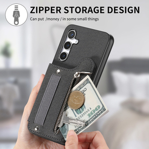 Étui de téléphone portefeuille en cuir PU avec fermeture magnétique rabattable, béquille, antichoc pour <span class=keywords><strong>Samsung</strong></span> <span class=keywords><strong>Galaxy</strong></span> A17, avec porte-cartes - Product Image 6
