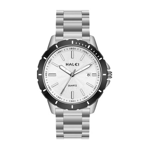 Envío Directo HALEI Nuevo Reloj de Cuarzo Original con Esfera Azul, Correa de Acero Inoxidable en Oro Rosa, Visualización de Fecha, Movimiento Japonés, Venta al Por Mayor - Product Image 5