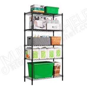 JIAMEI 5 layer black tool organizer garage rack heavy duty storage wire shelving storage home organization rack