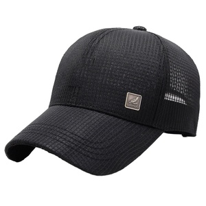 New Summer Mesh Fabric 6-Panel Baseball Cap Machine Embroidery Alphanumeric Text Middle-Aged Elderly Men Sun-Protective - Product Image 1