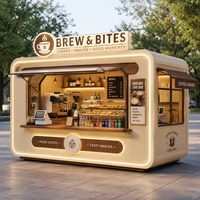 Kiosque de vente au détail modulaire moderne, boutique mobile préfabriquée, cabine de vente extérieure portable, magasin éphémère pour parc et site touristique