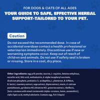 Poudre multi-nutriments riche en protéines pour le soutien immunitaire des animaux de compagnie, avec taurine et jaune d'œuf, pour chats et chiens de tous âges, 2 cuillères par jour, quantité pour 1 à 2 mois
