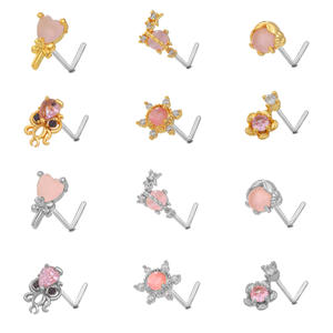 Lindo Simple <span class=keywords><strong>Piercing</strong></span> Moda Joyería Fábrica Venta al por mayor Animal Nueva Nariz Stud Personalidad Pulpo Nariz Studs Para Mujeres - Product Image 1