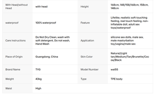 Poupée <span class=keywords><strong>sexuelle</strong></span> réaliste en silicone de haute qualité, 168 cm, avec cheveux implantés et gros seins, modèle femme robot IA personnalisée. - Product Image 4
