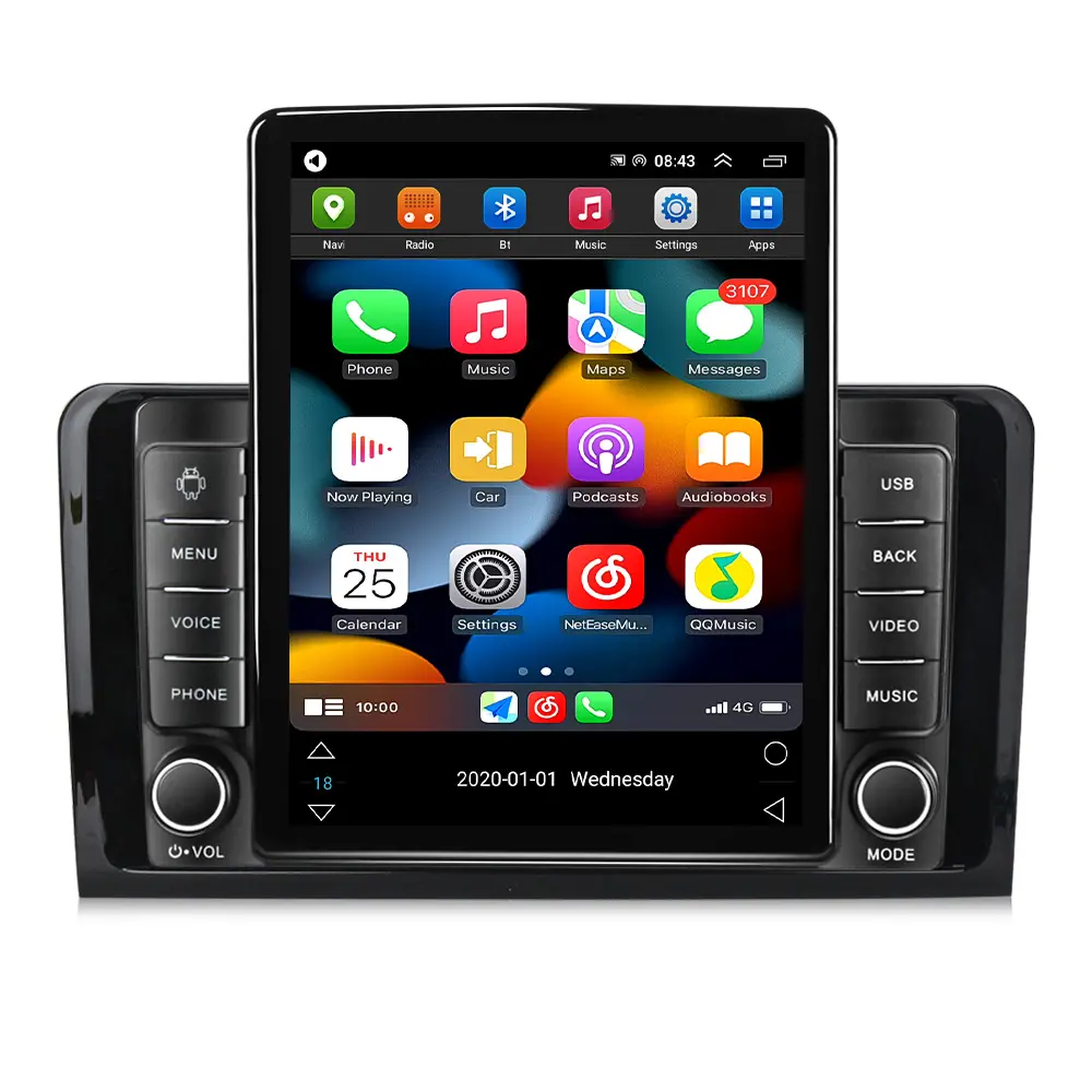 Tesla Android IPS 2.5D Car DVD Player For Benz Ml Gl W164 ML350 ML500 GL320 X164 ML280 GL350 GL450 4+64GB Carplay GPS Radio