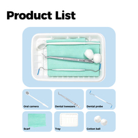 Kit d'instruments dentaires jetables stériles pour examen buccal avec miroir buccal, sonde et pinces pour clinique dentaire