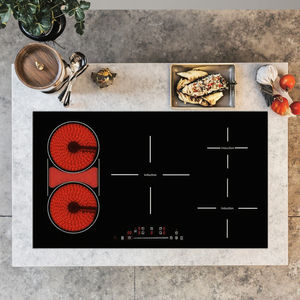Cuisinière à <span class=keywords><strong>induction</strong></span> hybride deux en un de <span class=keywords><strong>90</strong></span> <span class=keywords><strong>cm</strong></span> et plaques de cuisson en céramique combinées - Product Image 4